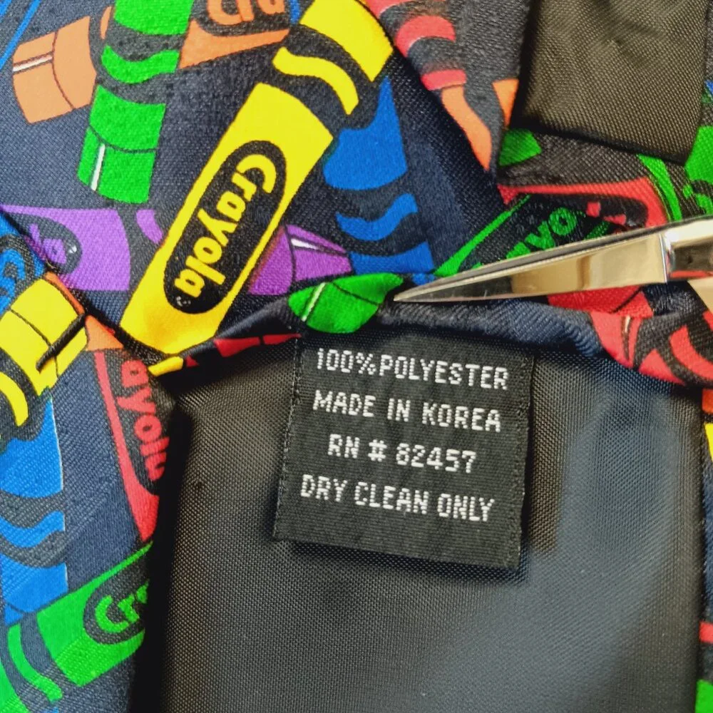 Vintage Crayola 1999 Binney & Smith Men’s Multicolor Crayons Tie L56.5